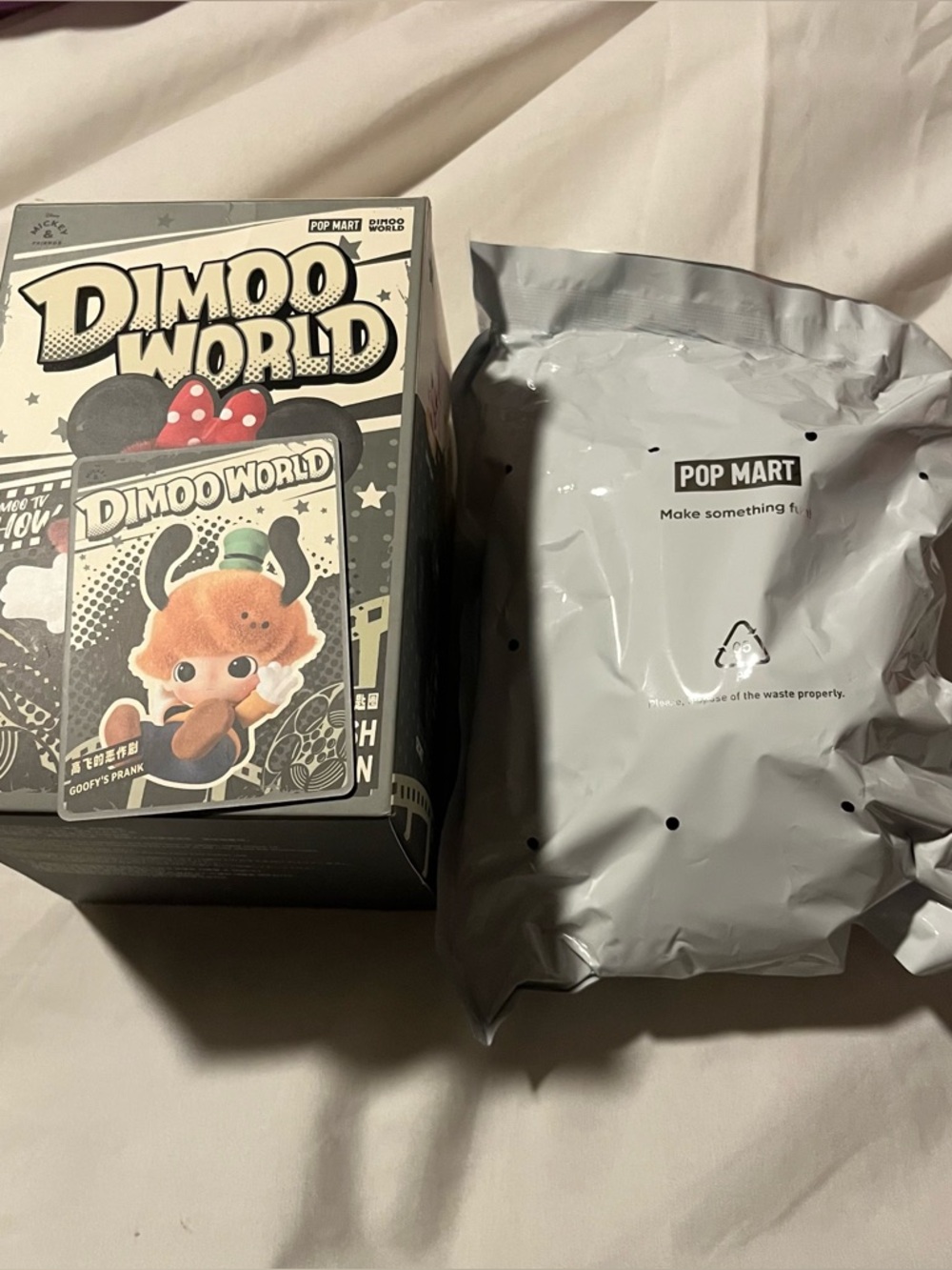 POP Mart Dimoo World Disney Goofy’s Prank plush pendant doll
